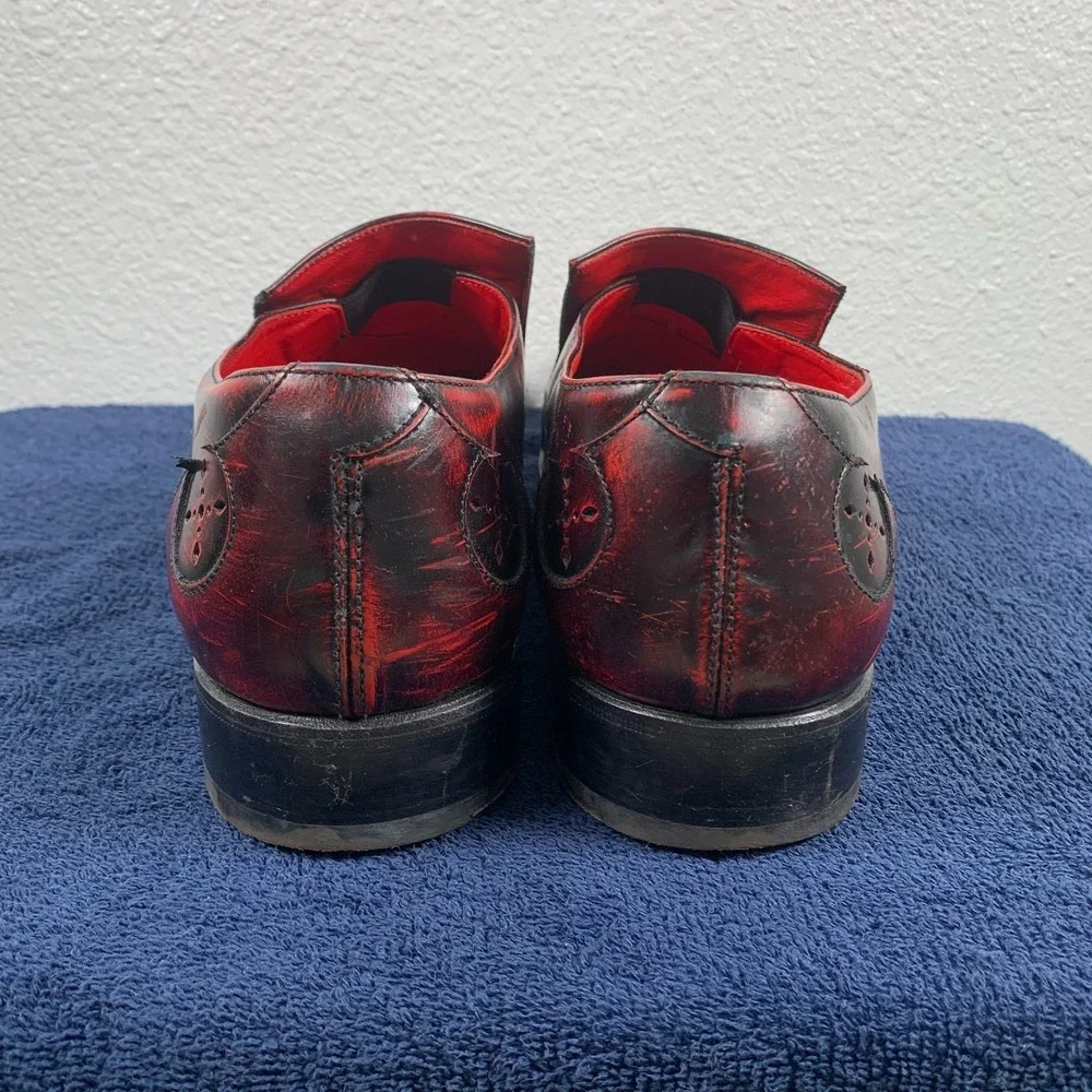 Jeffery West Shoes Villain Red Black Leather Derby Handmade Italy